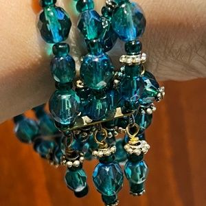 Blue beaded bracelet